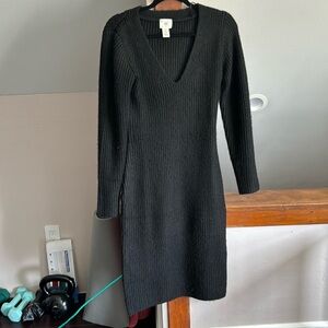H&M black midi sweater dress, small